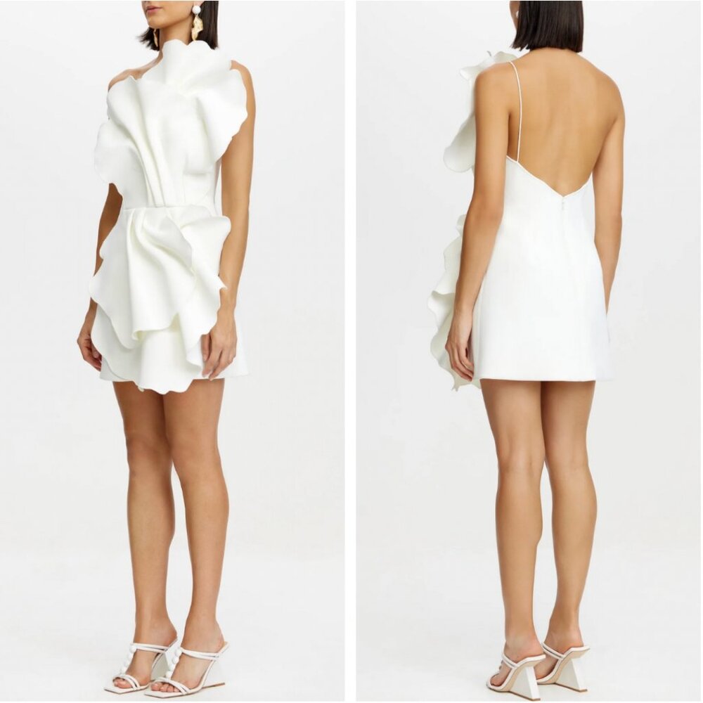 NEW Acler Oake Mini Dress Gown White Ivory Cocktail Event Party Wedding AU8/US4 - Picture 2 of 11